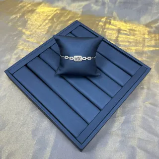 Pulseira de prata com estilo de elos navy, pavé-set