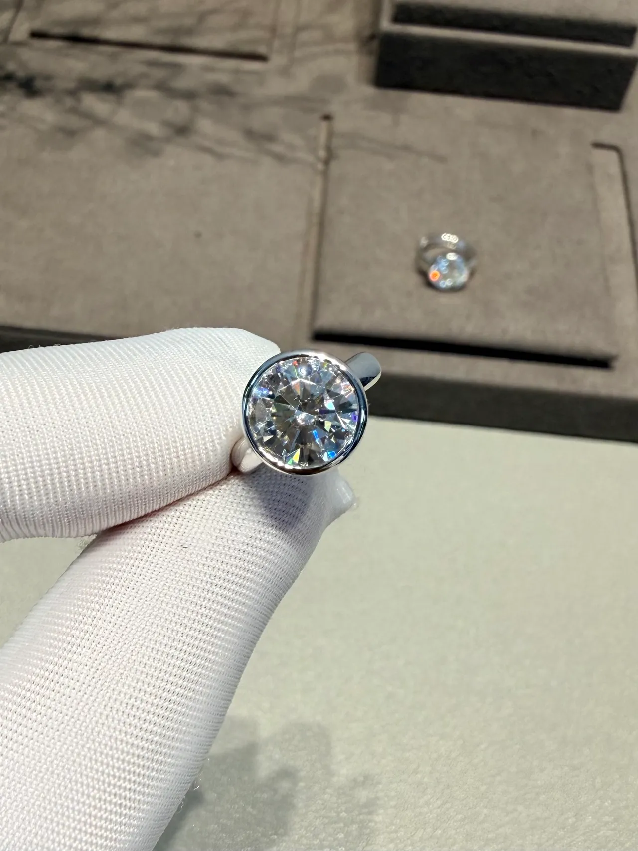 Silver Polished Open-Back Bezel Ring 4