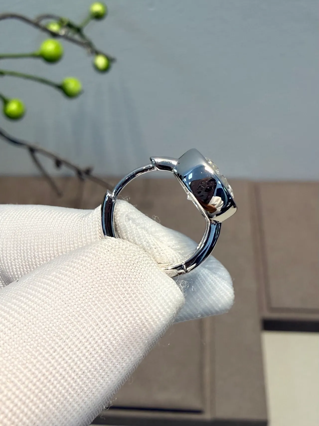Silver Polished Open-Back Bezel Ring 8