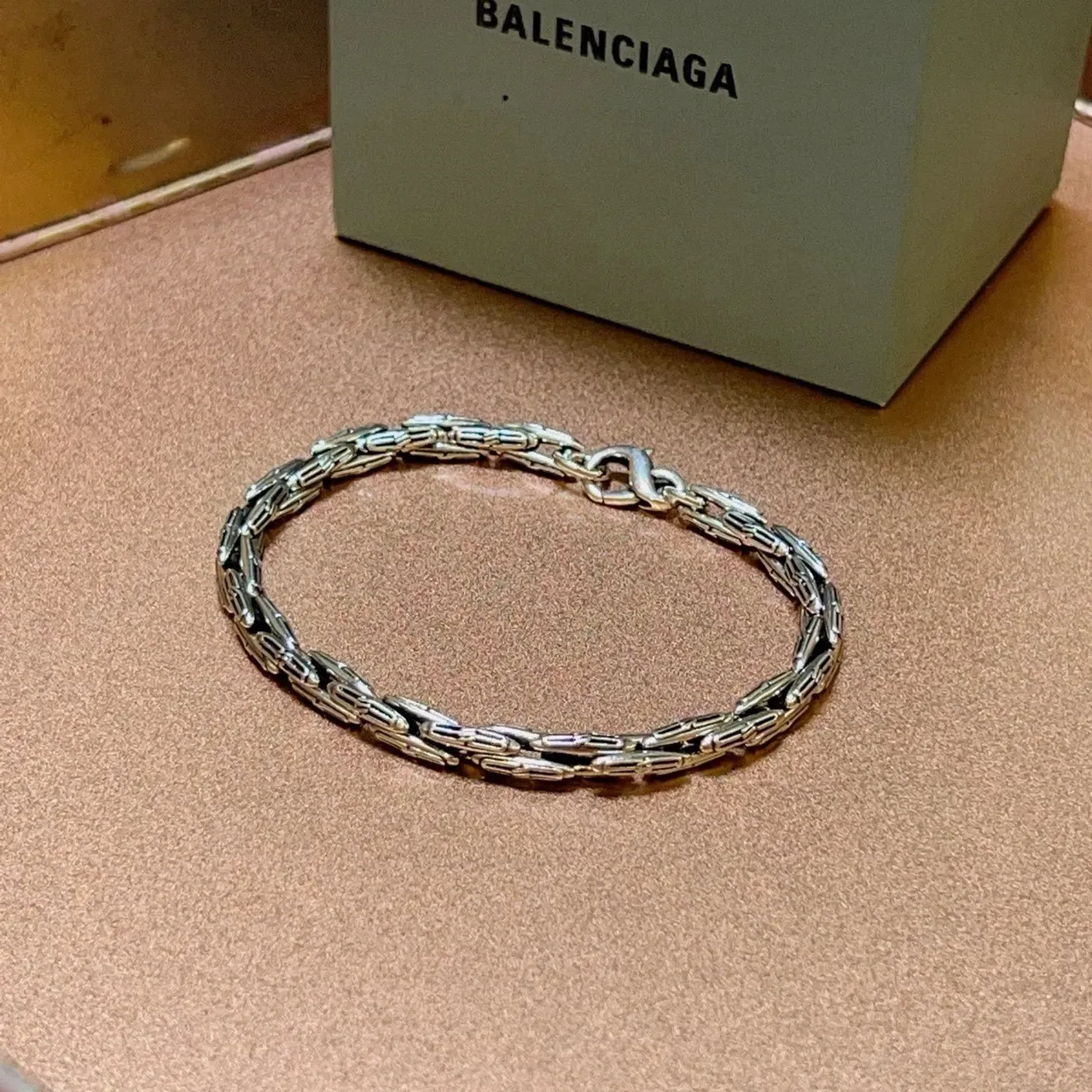 Silver-Tone Interlocking Link Bracelet 2