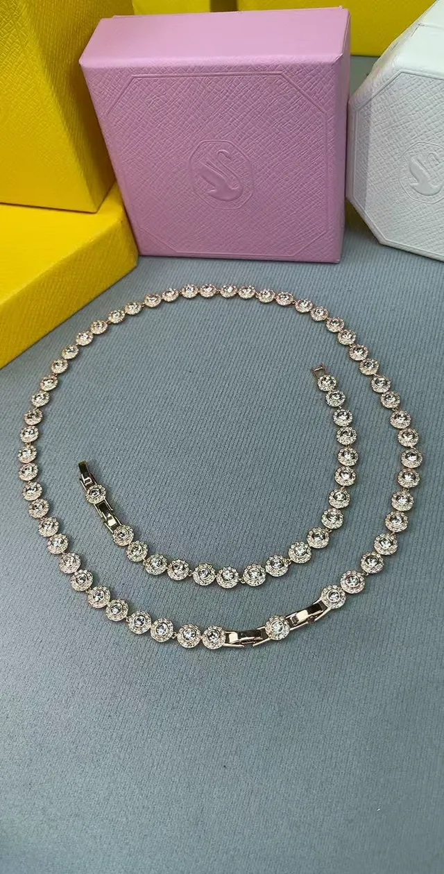 Silver-Tone Pavé Halo Station Necklace 4