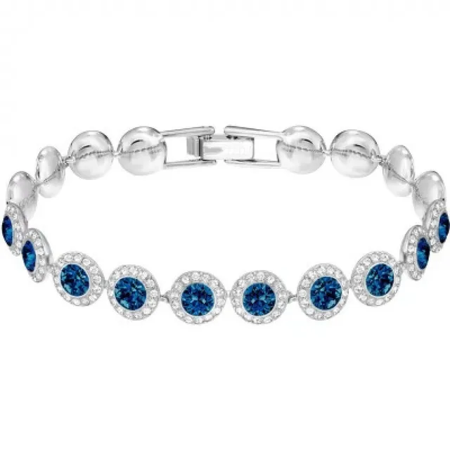 Silver-Tone Pavé Halo Station Necklace 21