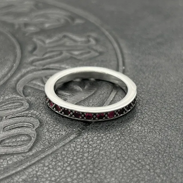 Silver-Tone Pavé-Set Stackable Gemstone Rings 3