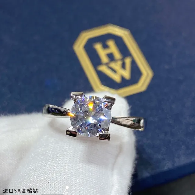 Silver-Tone Square-Cut Center Stone Pavé Shoulder Ring 4