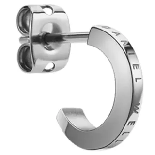 Silver-Toned Engraved C-Hoop Earring