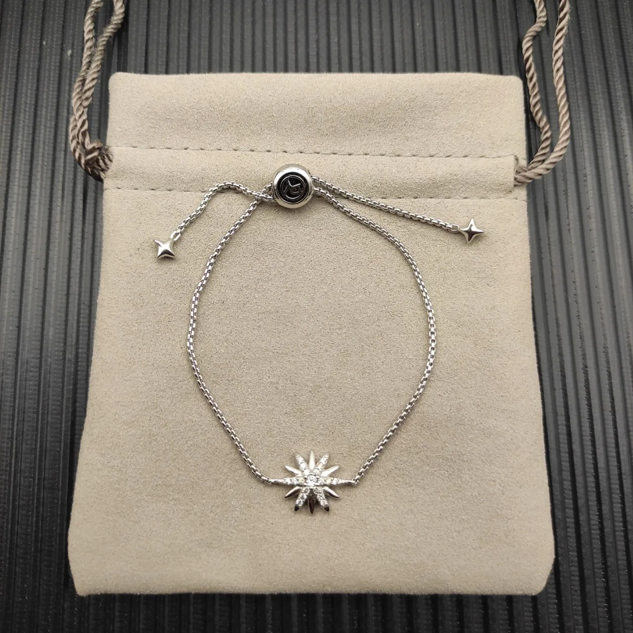 Silver Transparent Box Chain Adjustable Sliding Knot Closure Bracelet 5