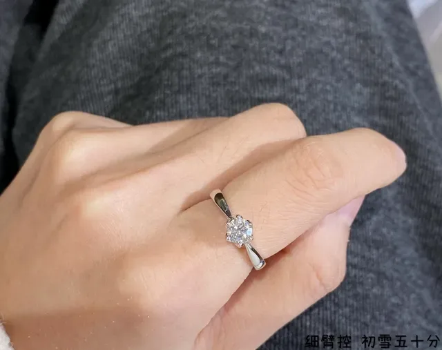 Solitaire Prong-Set Round Diamond Ring 8