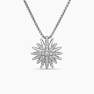 Collier Pendentif Diamant Starburst Pavé