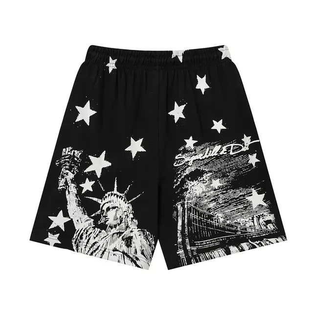 SUGARHILL NEW YORK Graphic Star Print Drawstring Shorts 4