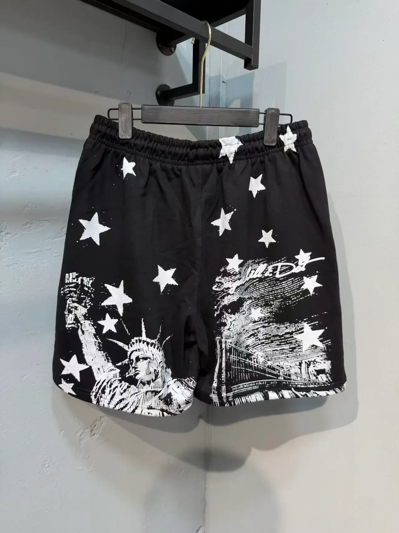 SUGARHILL NEW YORK Graphic Star Print Drawstring Shorts 5
