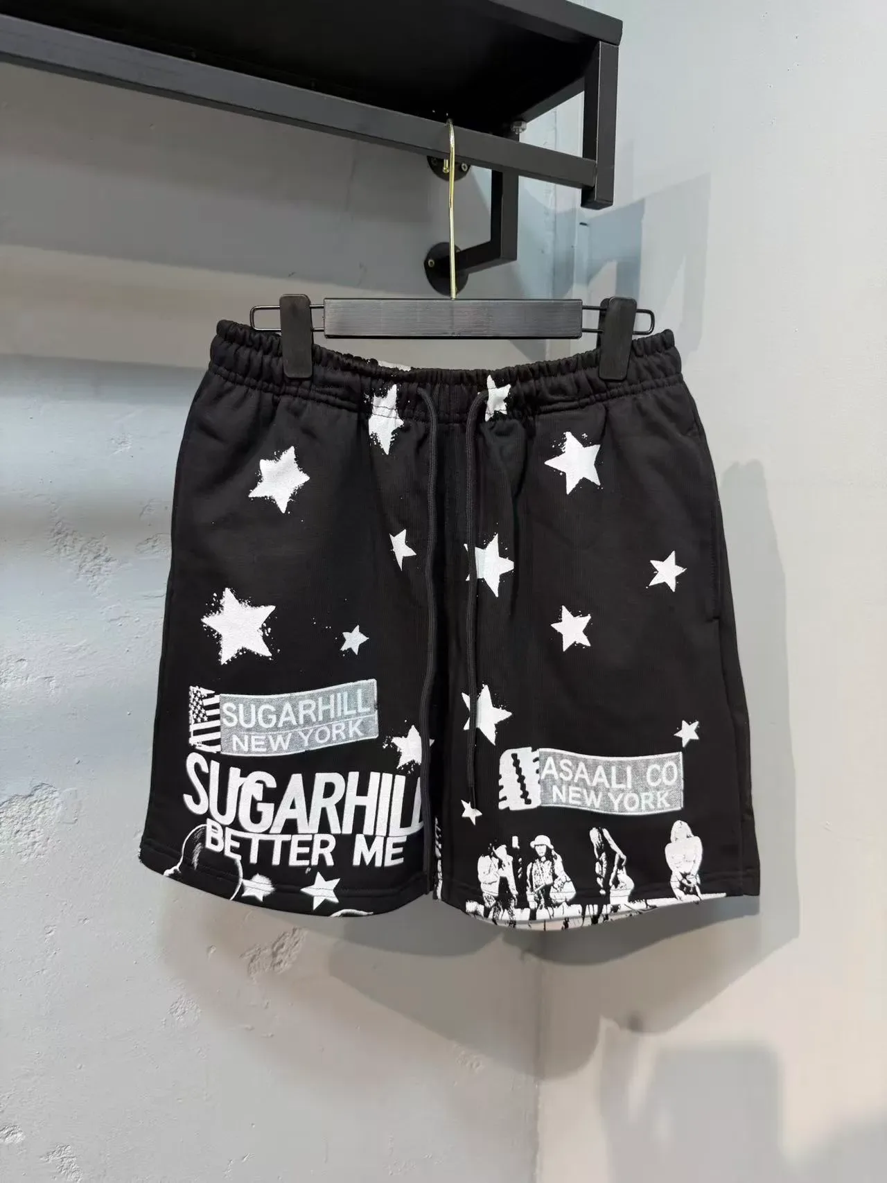 SUGARHILL NEW YORK Graphic Star Print Drawstring Shorts 6