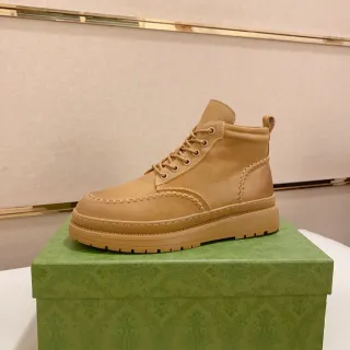 Tan Stitched Platform Work Boot