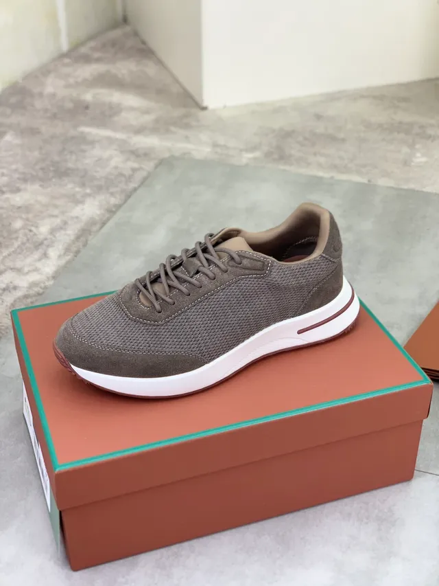 Taupe Mesh and Suede Low-Top Lifestyle Sneaker 4