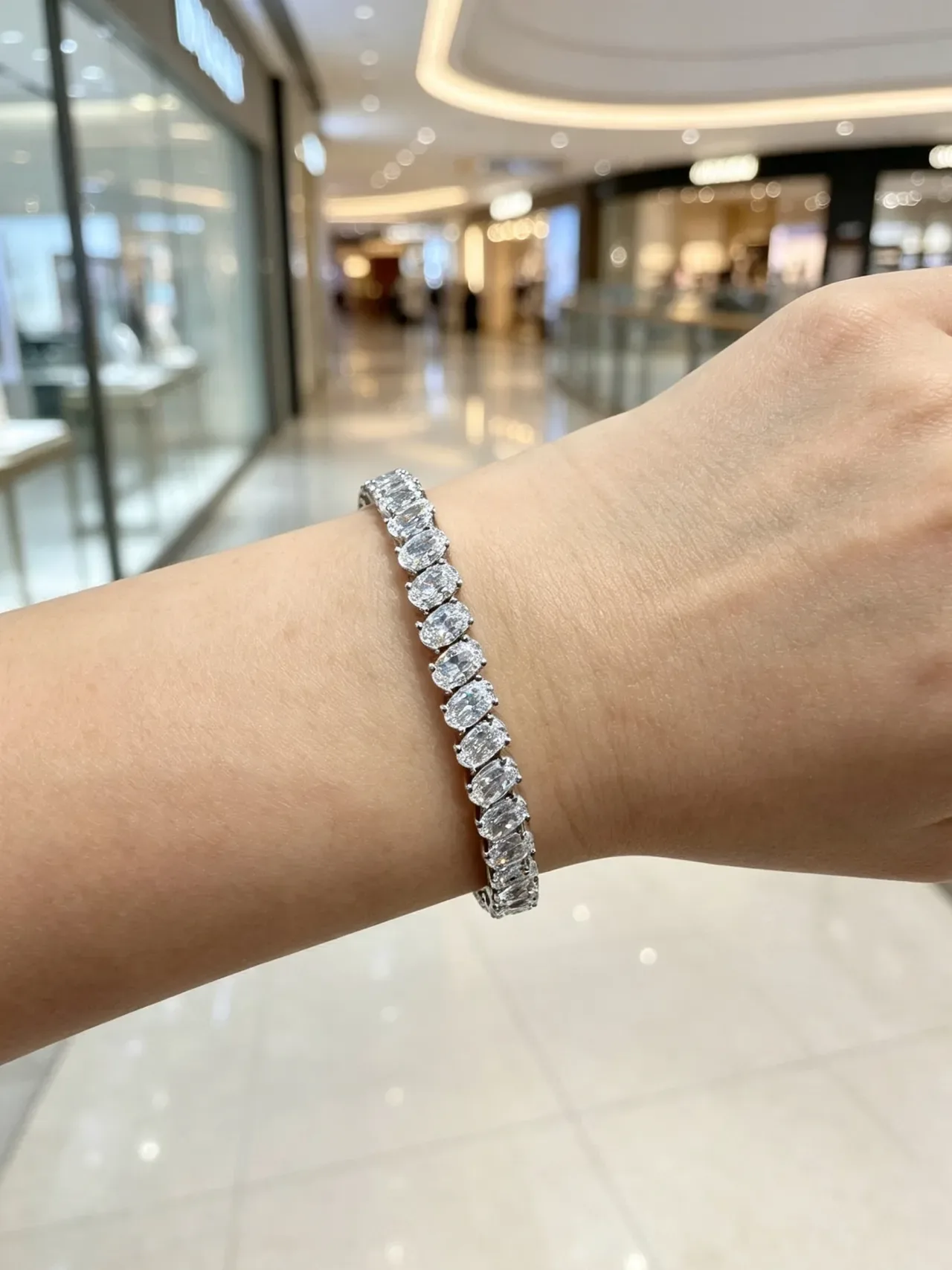 Tennis-Style Multi-Stone Channel-Set Bracelet 9