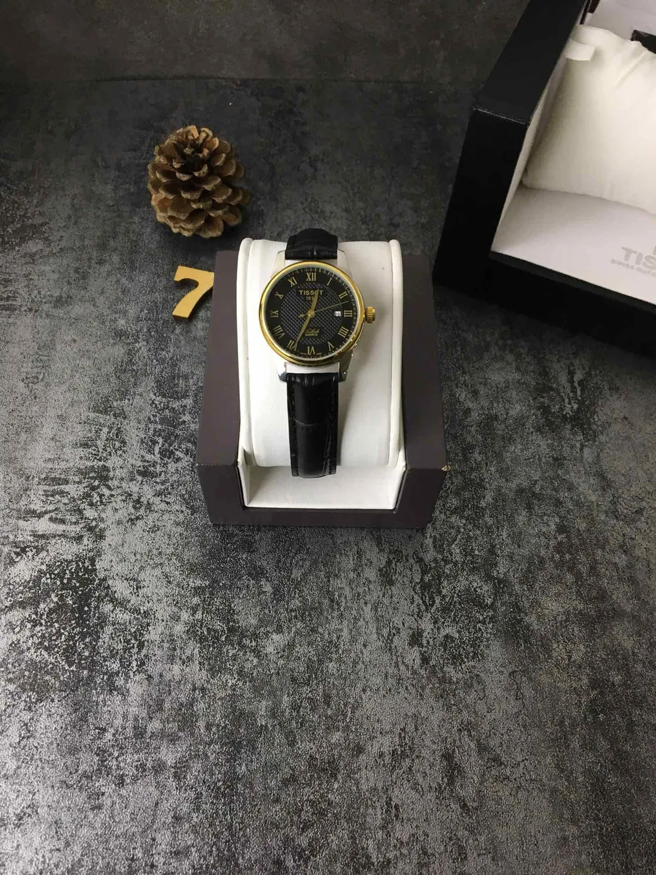 Tissot Le Locle Quartz Black Gold Case Textured Dial Quartz Watch 2