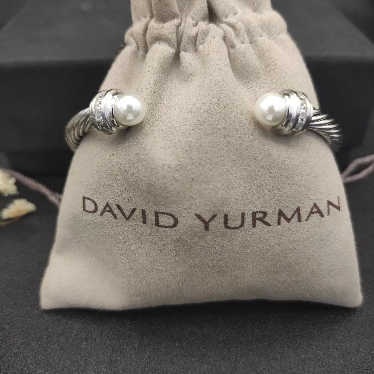 Twisted Cable Pearl-End Cuff Bracelet 5
