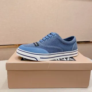 Tênis de lona de jeans bicolor azul