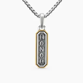 قلادة شرف بثنائي اللون منحوتة Honor