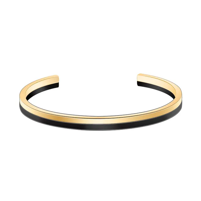 Two-Tone Gold and Black Minimalist Cuff Bracelet 2