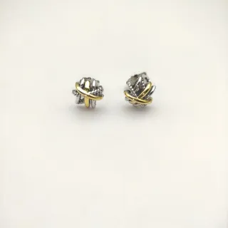Two-Tone Interwoven Knot Stud Earrings