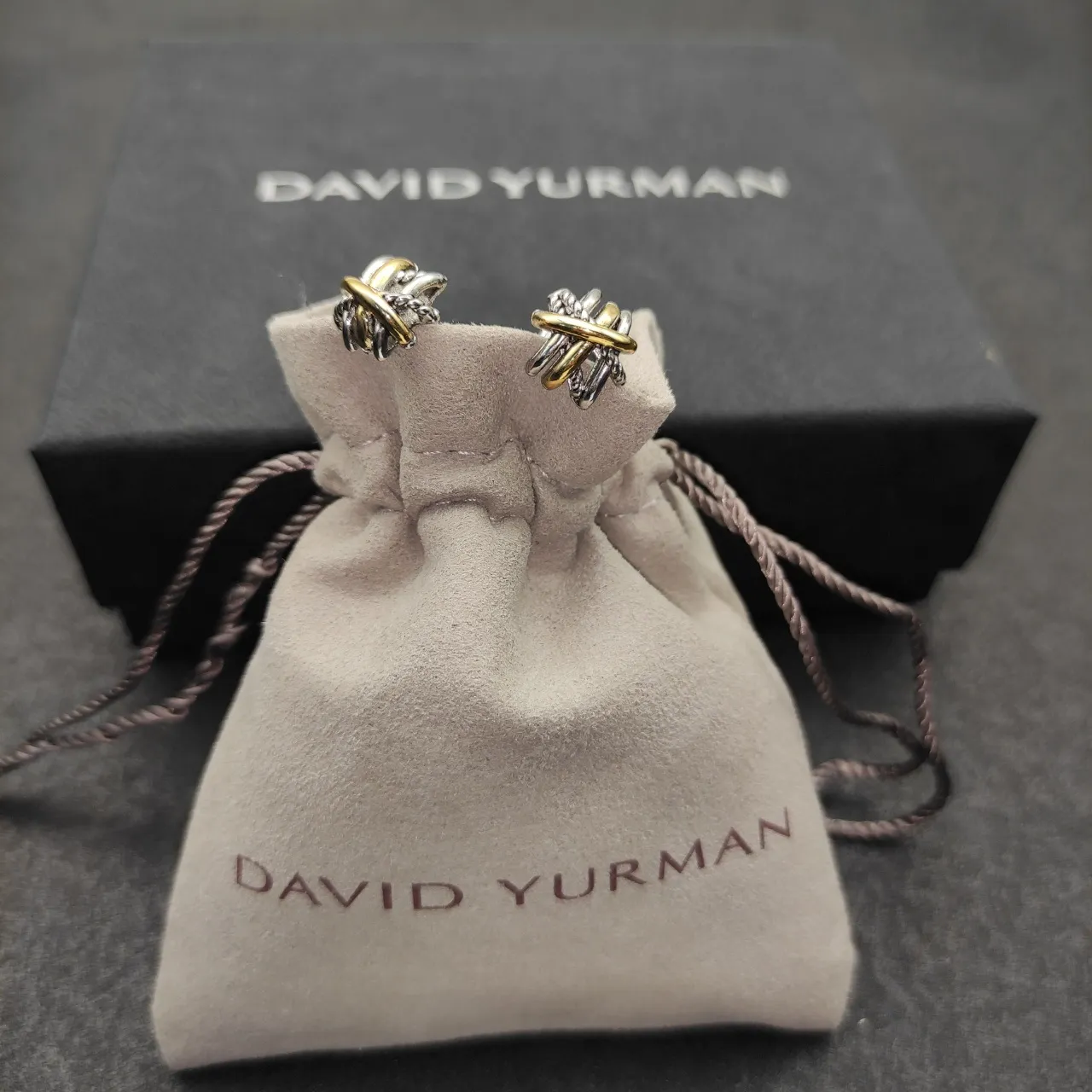 Two-Tone Interwoven Knot Stud Earrings 2