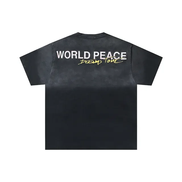 Vale Valley Dreams Tour 2000 Black Red Acid-Wash Distressed Full-Front Graphic Print T-Shirt 4