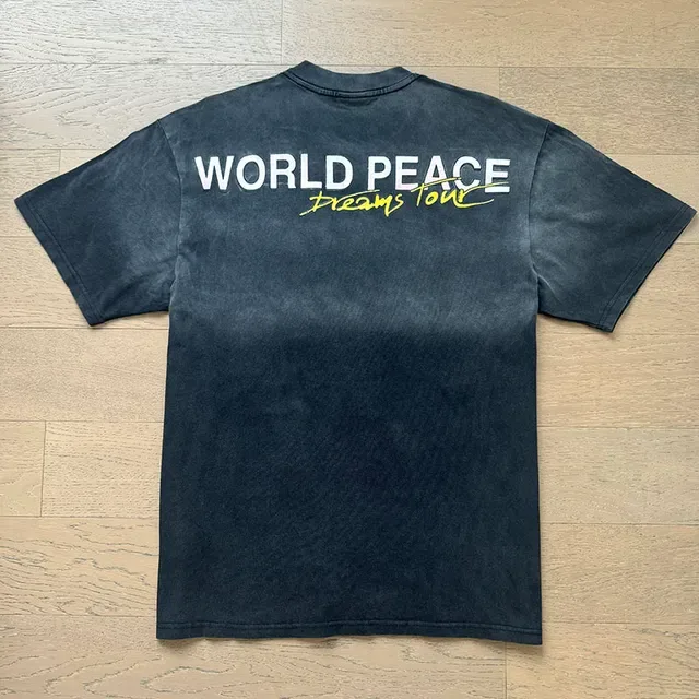 Vale Valley Dreams Tour 2000 Black Red Acid-Wash Distressed Full-Front Graphic Print T-Shirt 7