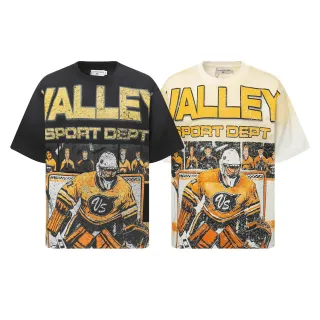 Valley Sport Dept डिस्ट्रेस्ड हॉकी गोलकीपर ग्राफिक टी-शर्ट