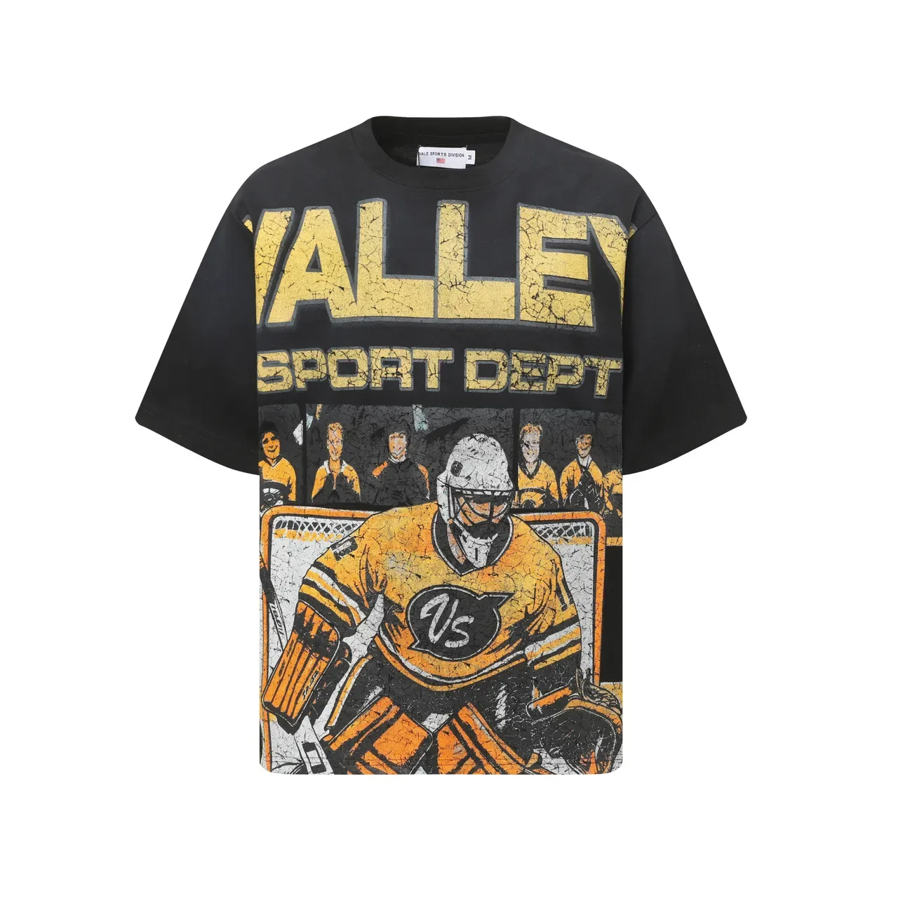 Valley Sport Dept डिस्ट्रेस्ड हॉकी गोलकीपर ग्राफिक टी-शर्ट 5