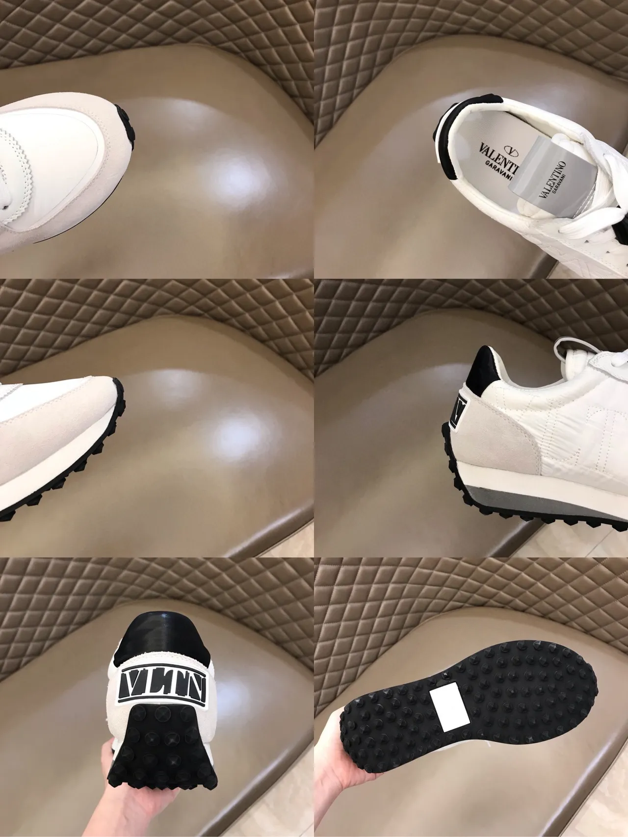 White and Beige Retro Runner Style Lifestyle Sneaker 3