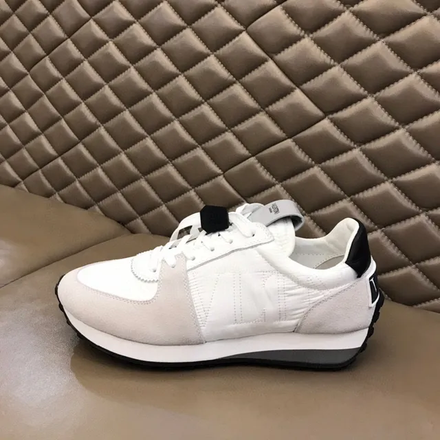White and Beige Retro Runner Style Lifestyle Sneaker 5