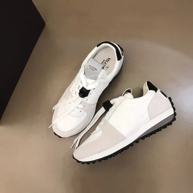 White and Beige Retro Runner Style Lifestyle Sneaker 8