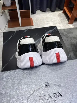 White and Black Contrast Panel Lifestyle Sneakers 2