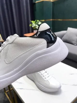 White and Black Contrast Panel Lifestyle Sneakers 6