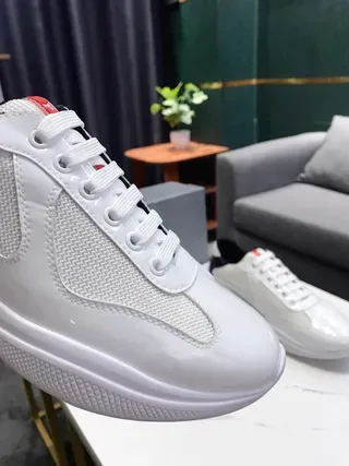 White and Black Contrast Panel Lifestyle Sneakers 9