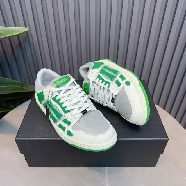 White and Green Cage-Overlay Lifestyle Sneakers 2