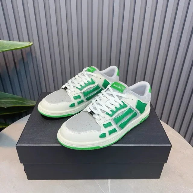 White and Green Cage-Overlay Lifestyle Sneakers 6