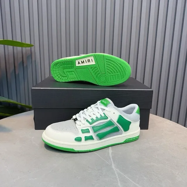 White and Green Cage-Overlay Lifestyle Sneakers 8