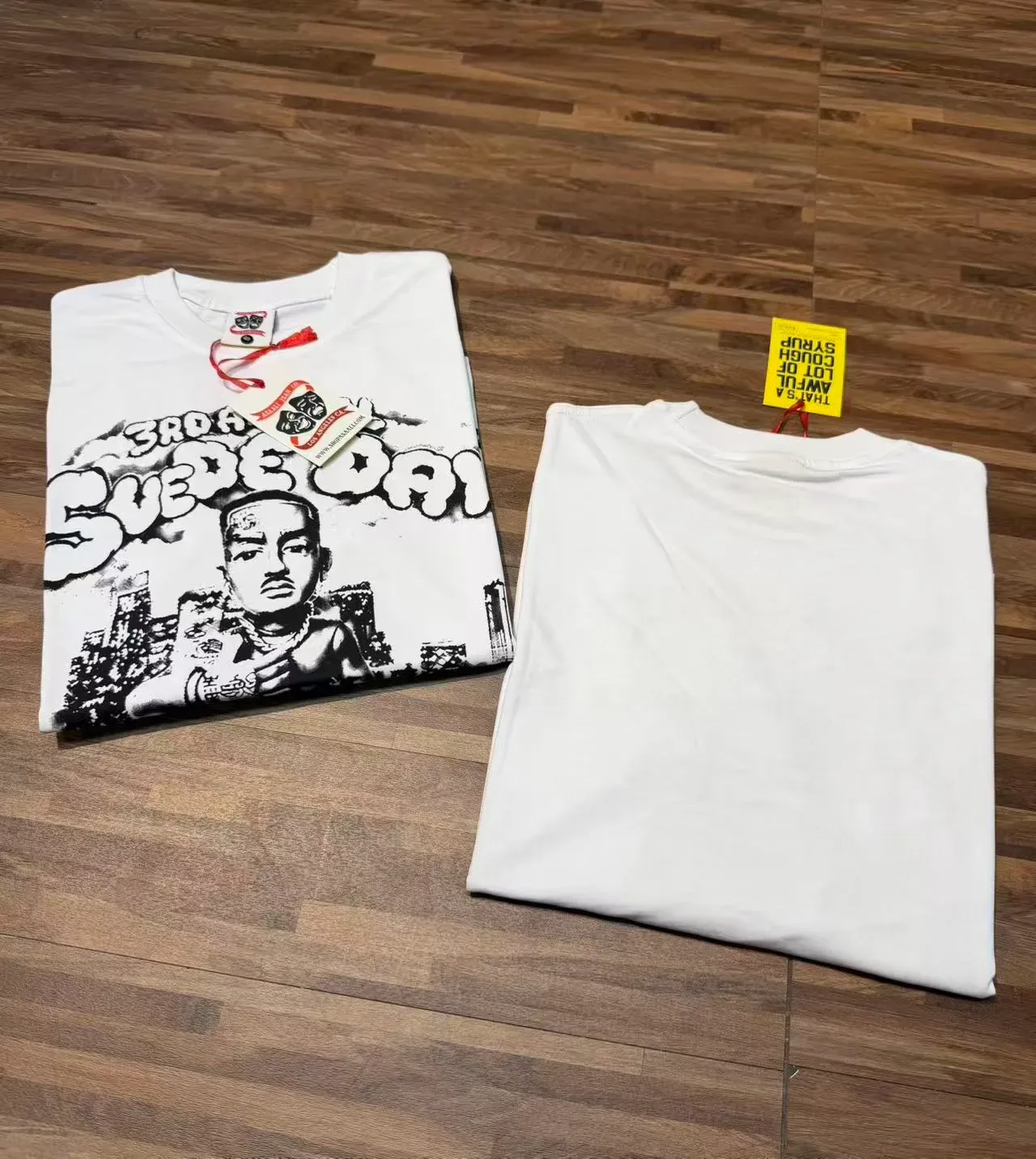 White Black Graphic-Print Oversized Fit T-Shirt 7