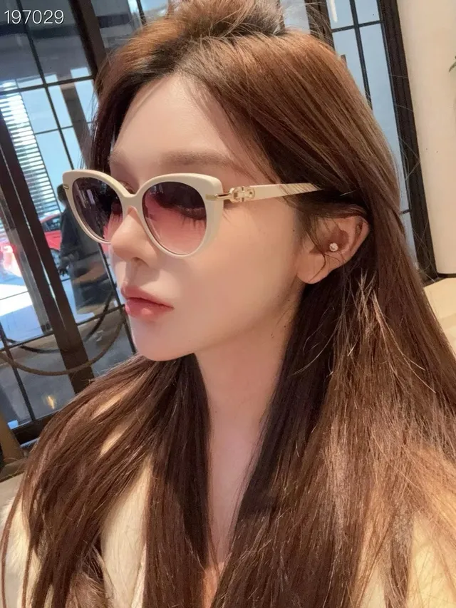 White Cat-Eye Gradient Lens Sunglasses 2