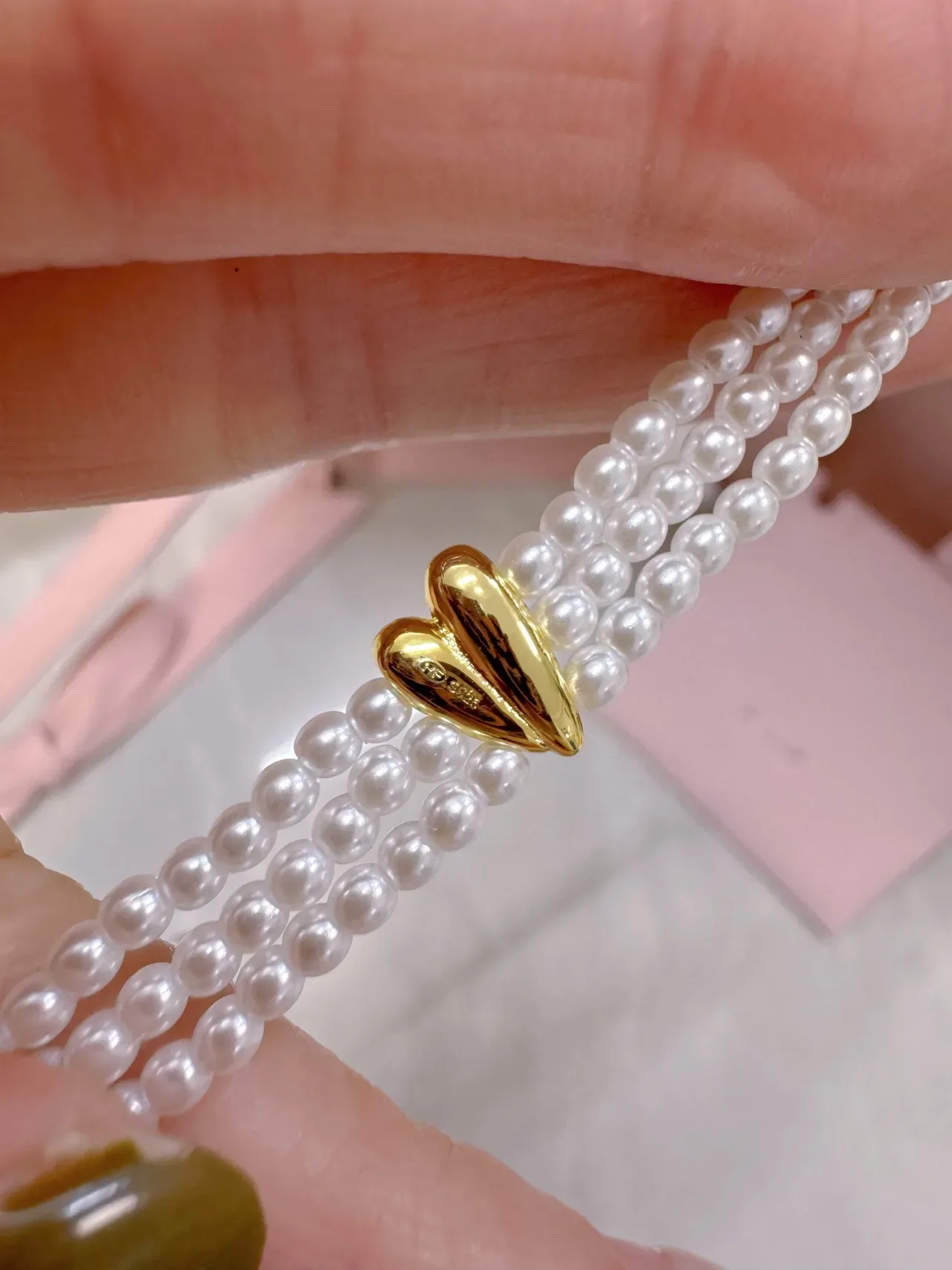 White Gold Multi-Strand Pearl Necklace 8