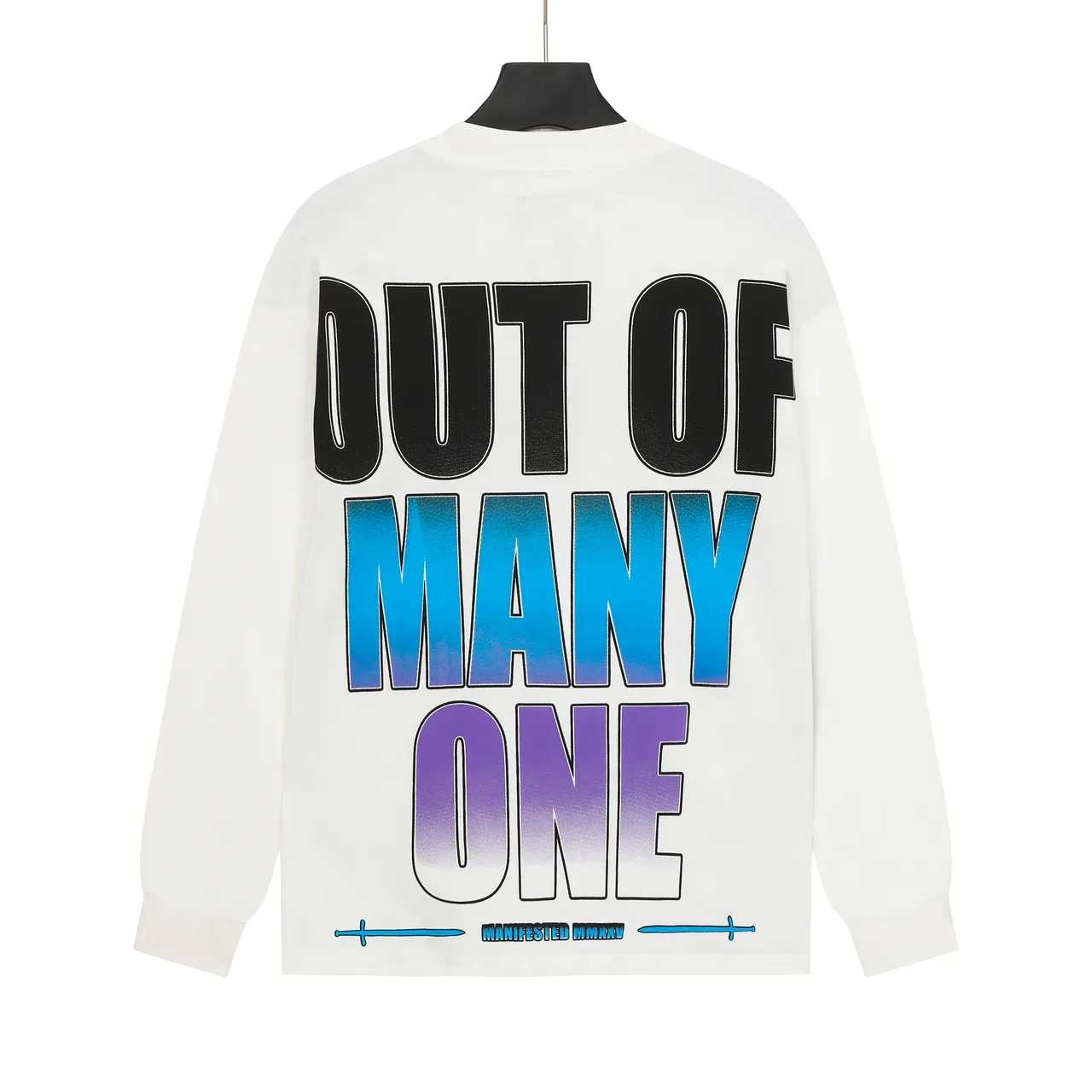 White Graphic-Print Long-Sleeve Crewneck Top 3