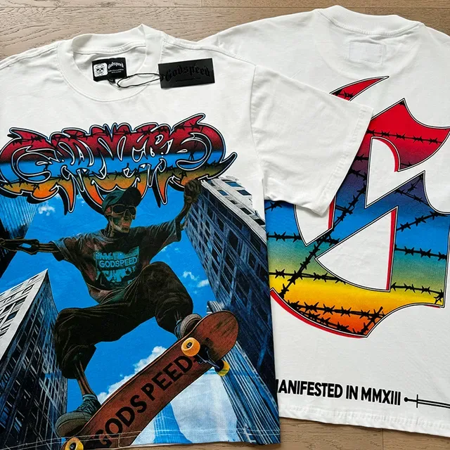 White Graphic-Print Oversized Skate-Inspired T-Shirt 4