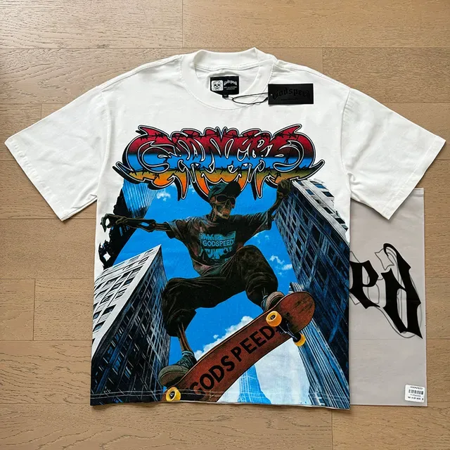 White Graphic-Print Oversized Skate-Inspired T-Shirt 6