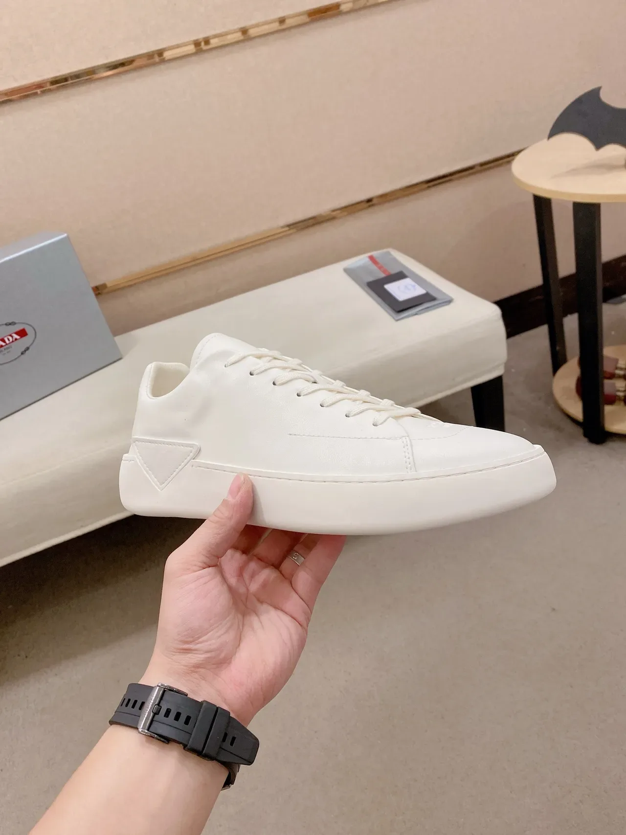 White Minimalist Low-Top Lace-Up Sneaker 5