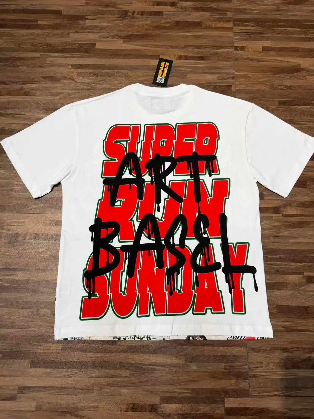 White Multicolor Graphic-Print Oversized Fit T-Shirt 4