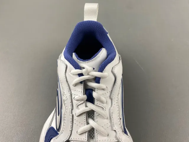 White Navy Platform Sole Layered Upper Chunky Sneakers 5