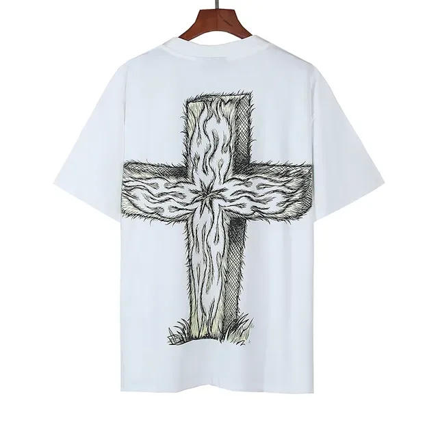 White Oversized Double-Sided Graphic Illustration T-Shirt 3