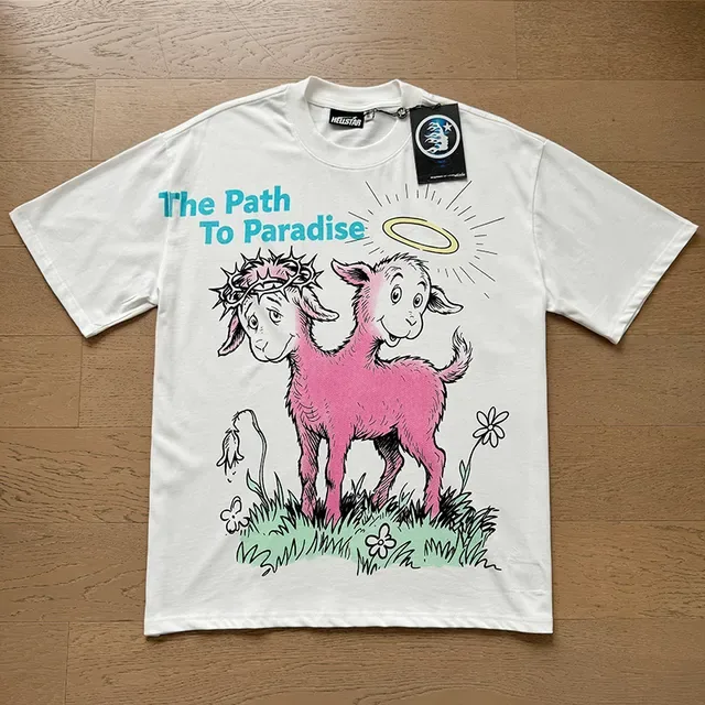 White Oversized Double-Sided Graphic Illustration T-Shirt 8