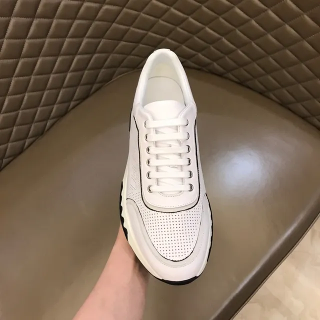 White Perforated Leather Lifestyle Sneaker 3